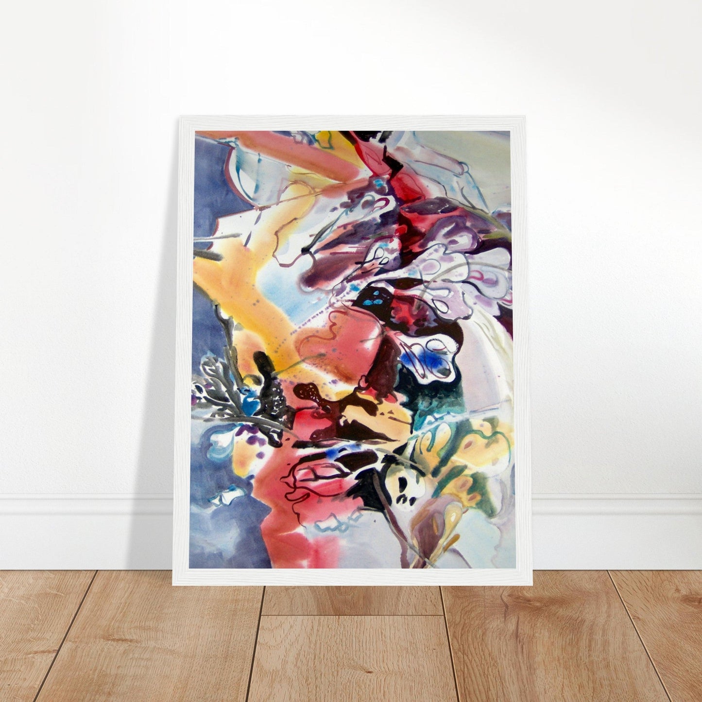 ‘Floral Fantasy' Abstract I 12x16 inch Wooden Framed Art Print  I Original Artwork by American Artist Barbara Cleary