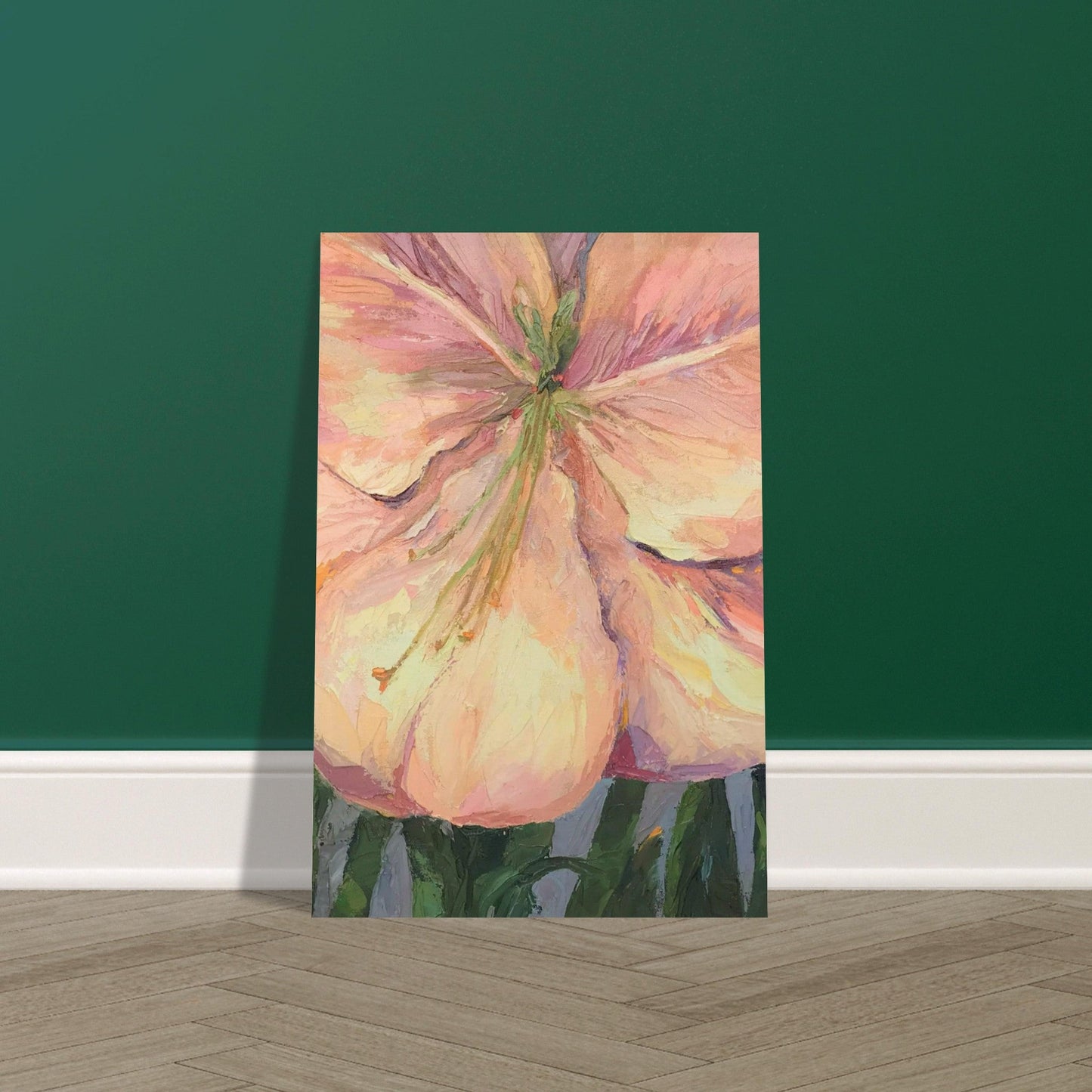 'Amaryllis 1' Floral I 12x18 Museum-Quality Matte Paper Poster | Original Artwork by American Artist Barbara Cleary