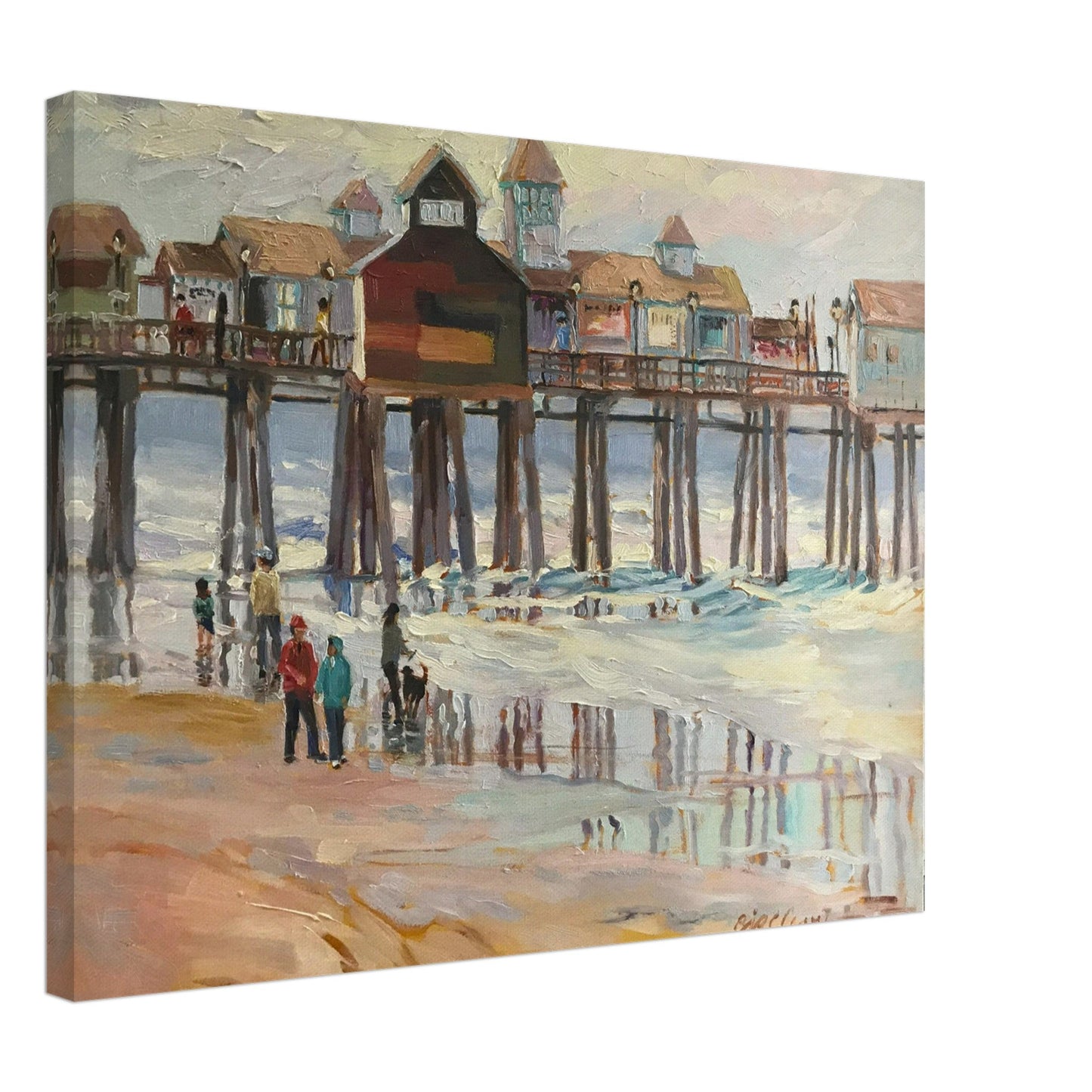 'Serenity by the Sea' Coastal I 18x24 inch Art Print on Canvas I Original Artwork by American Artist Barbara Cleary