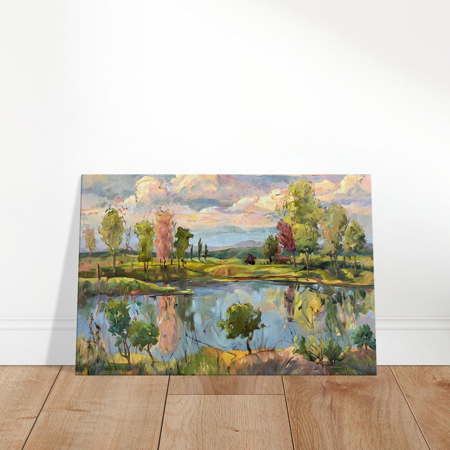 'The Pool' Landscape I 24x36 inch Art Print on Canvas I Original Artwork by American Artist Barbara Cleary