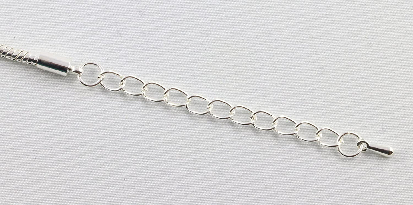 Baseball Player Ready to Swing Bat Snake Chain Charm Bracelet