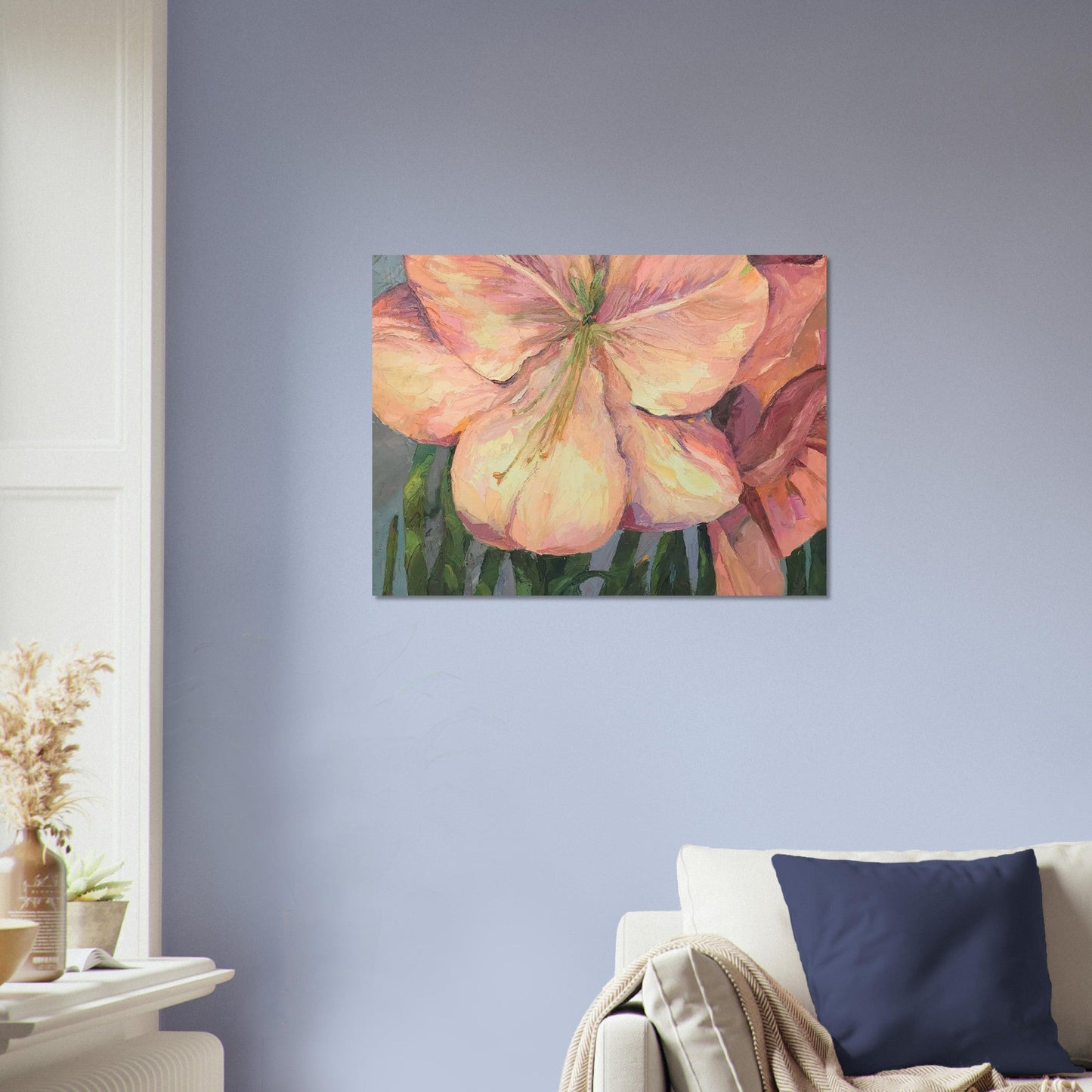 'Amaryllis 1' Floral I 18x24 Museum-Quality Matte Paper Poster | Original Artwork by American Artist Barbara Cleary