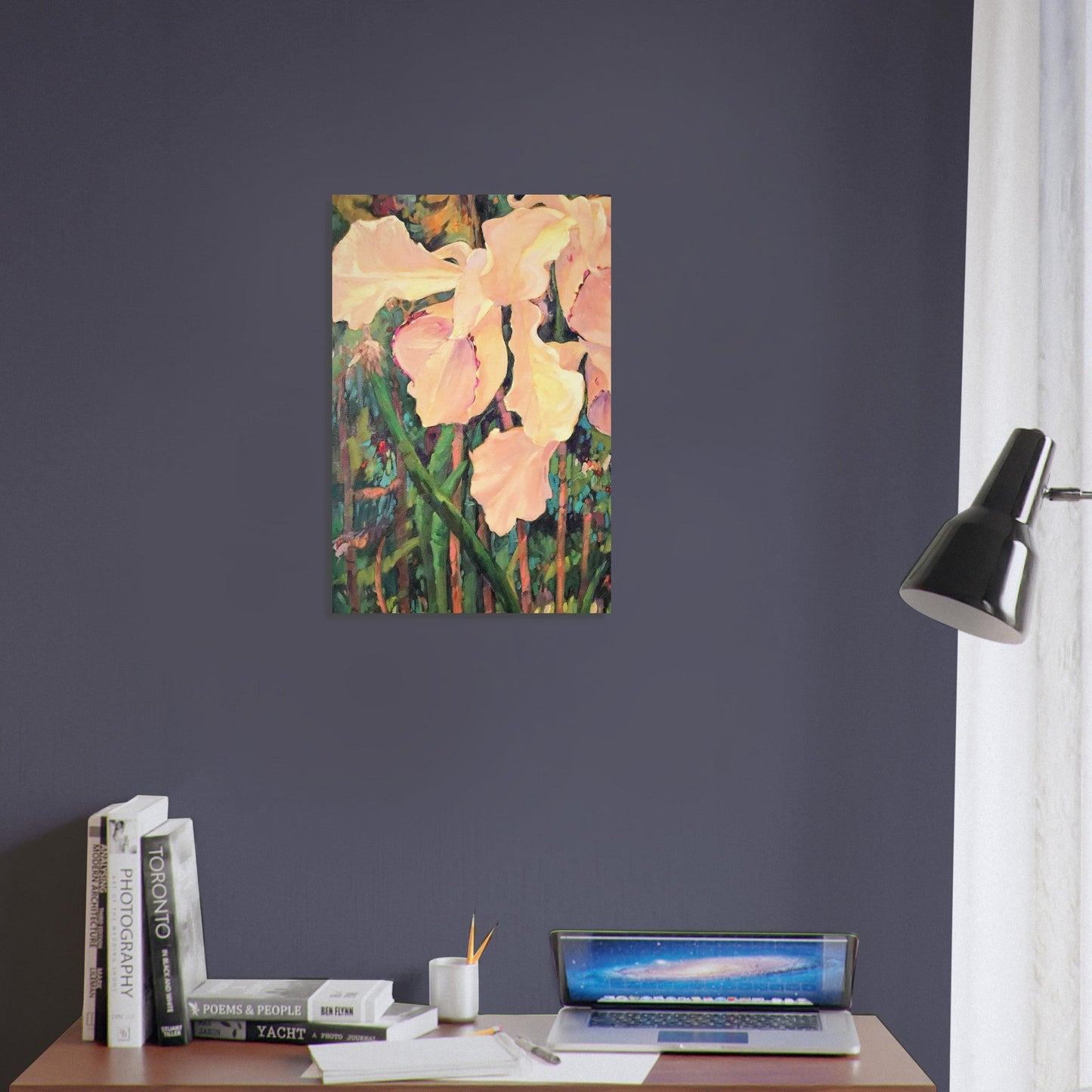 'Pink Orchid' Floral I 16x24 Museum-Quality Matte Paper Poster | Original Artwork by American Artist Barbara Cleary