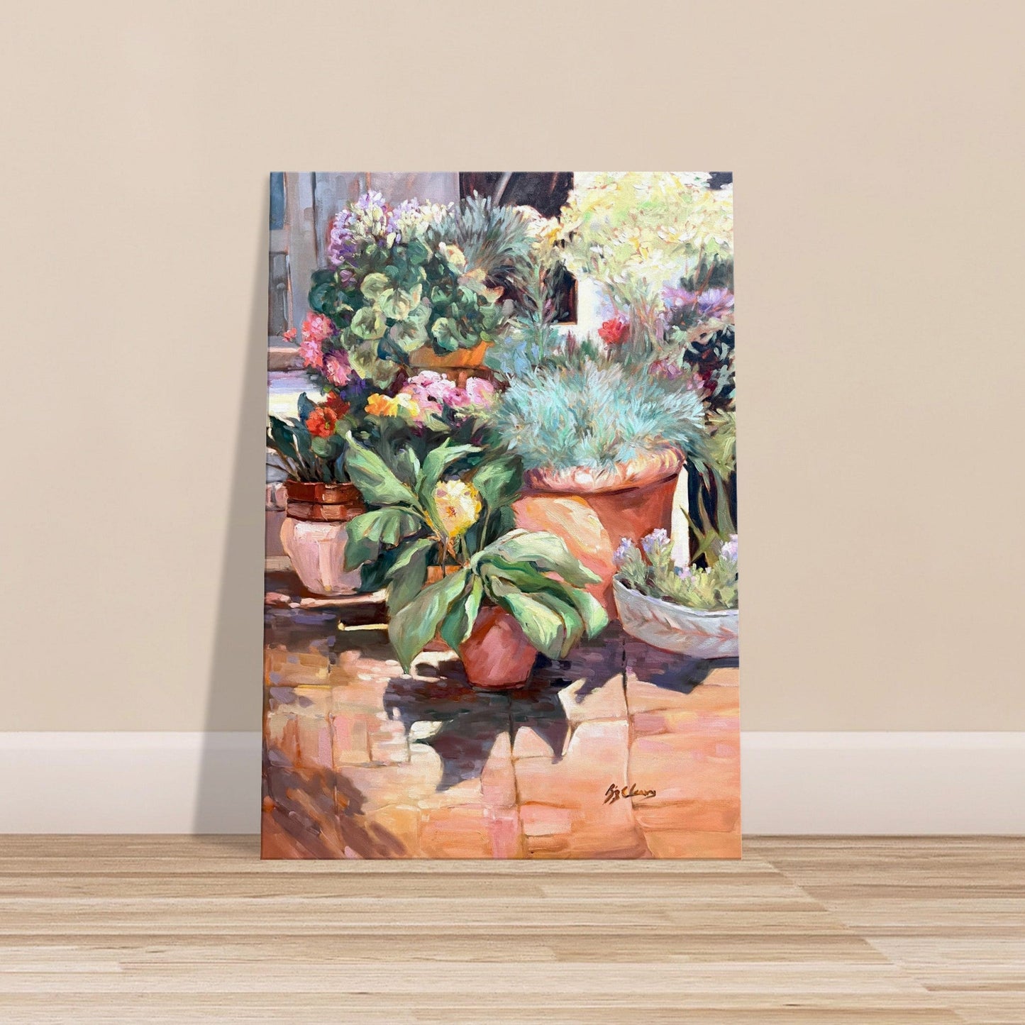 'Garden Serenity' Floral I 28x40 inch Art Print on Canvas I Original Artwork by American Artist Barbara Cleary