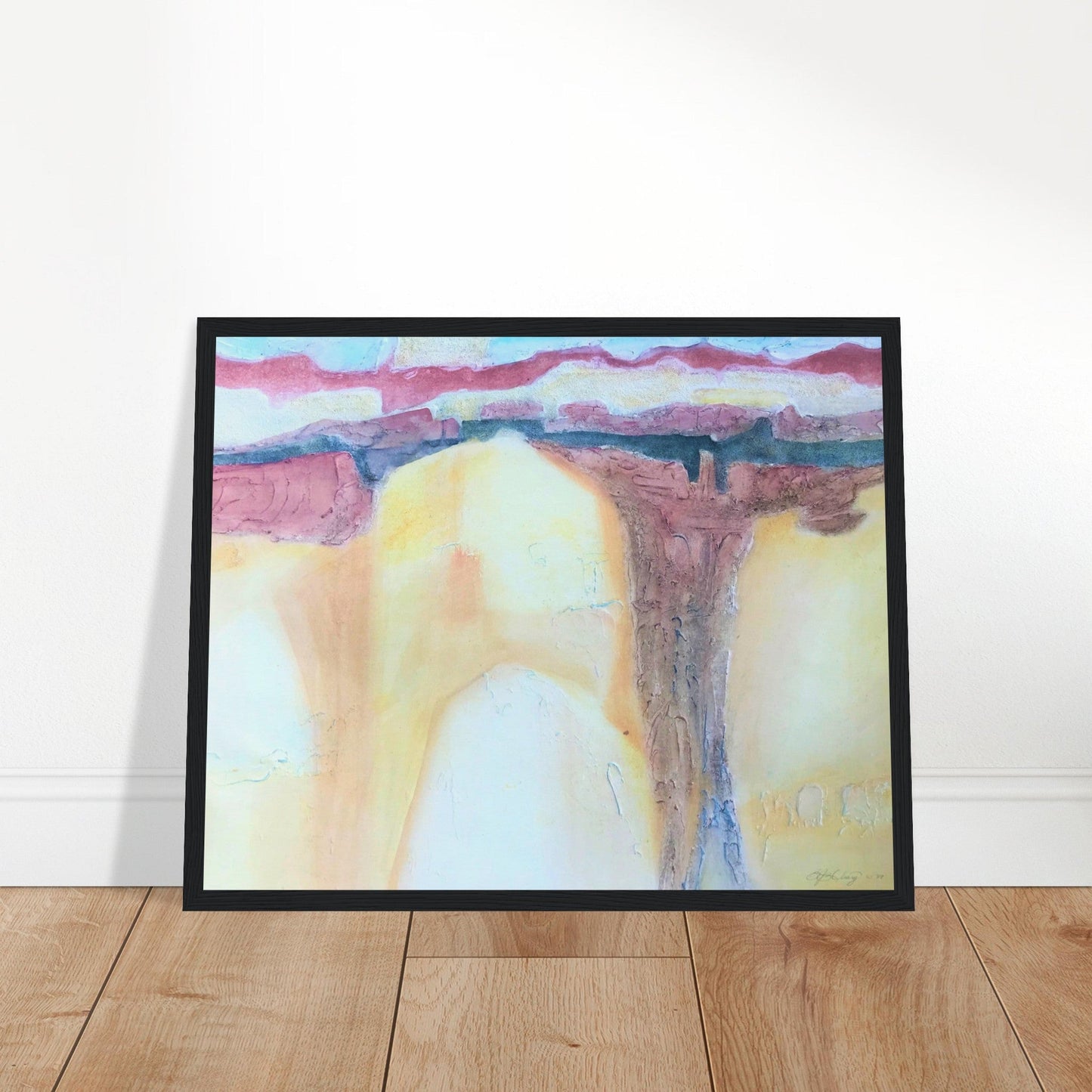 'Southwest Mixed Media' Abstract I 16x20 inch Wooden Framed Art Print  I Original Artwork by American Artist Barbara Cleary