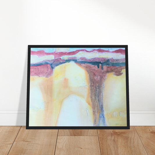 'Southwest Mixed Media' Abstract I 16x20 inch Wooden Framed Art Print  I Original Artwork by American Artist Barbara Cleary