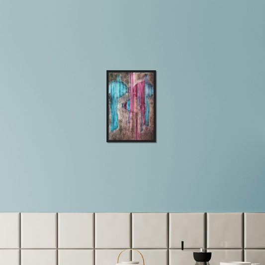 'Crows Blanket' Abstract I 12x18 inch Wooden Framed Art Print  I Original Artwork by American Artist Barbara Cleary