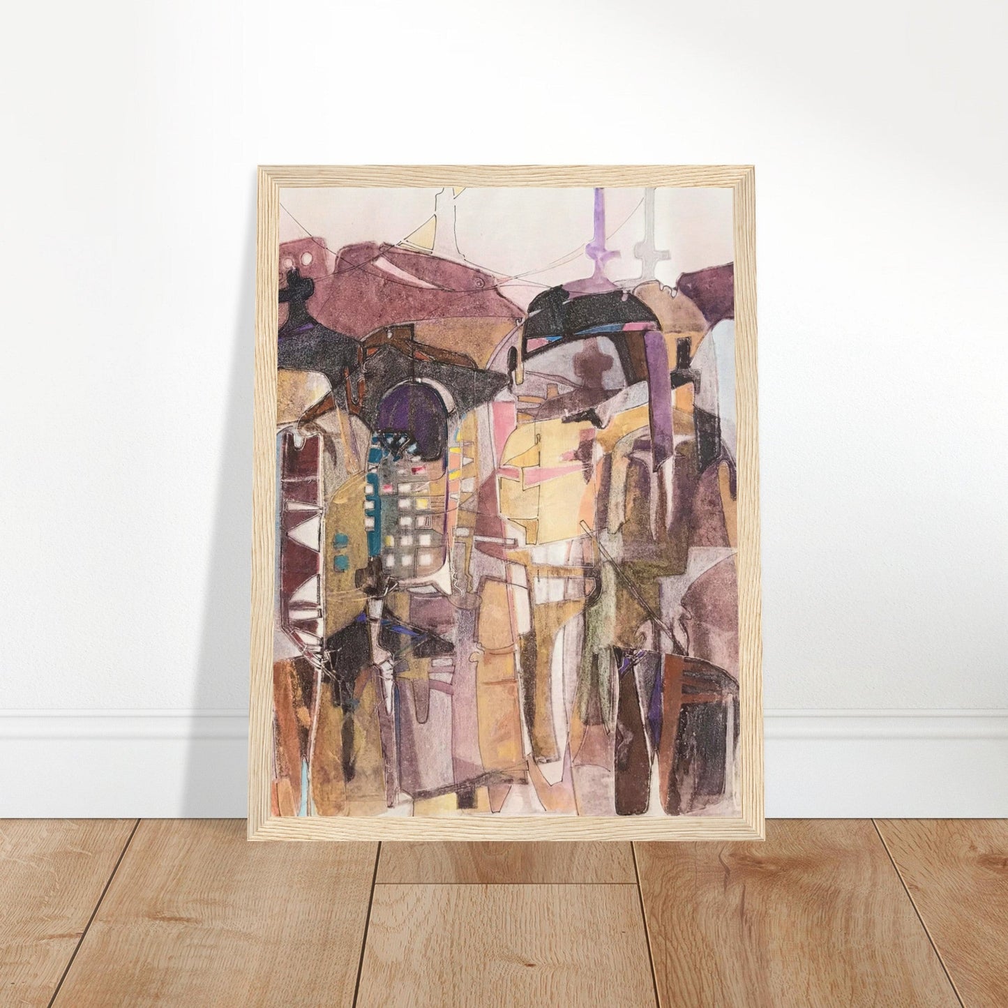 'San Francisco De Asis #2' Abstract I 12x16 inch Wooden Framed Art Print  I Original Artwork by American Artist Barbara Cleary