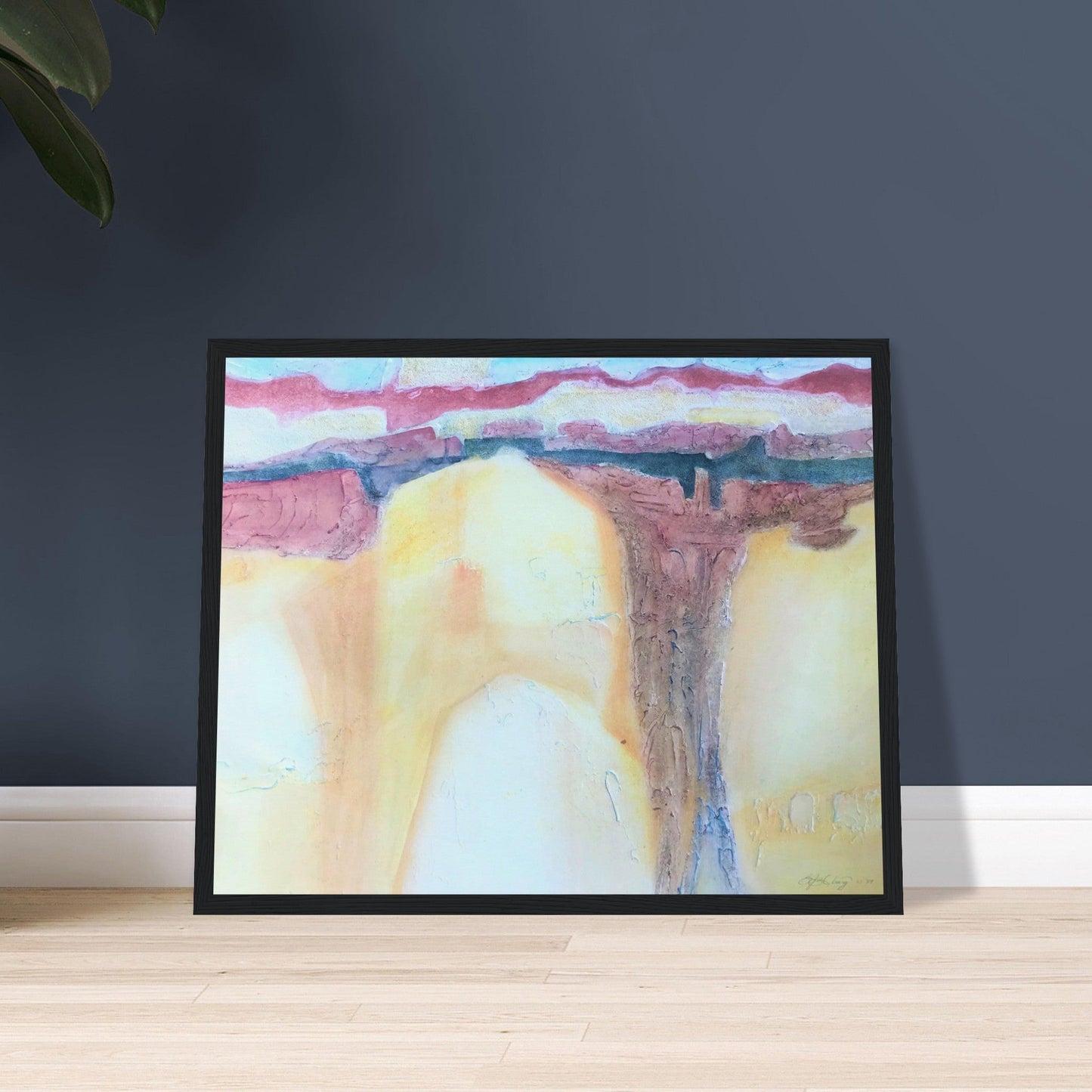 'Southwest Mixed Media' Abstract I 16x20 inch Wooden Framed Art Print  I Original Artwork by American Artist Barbara Cleary