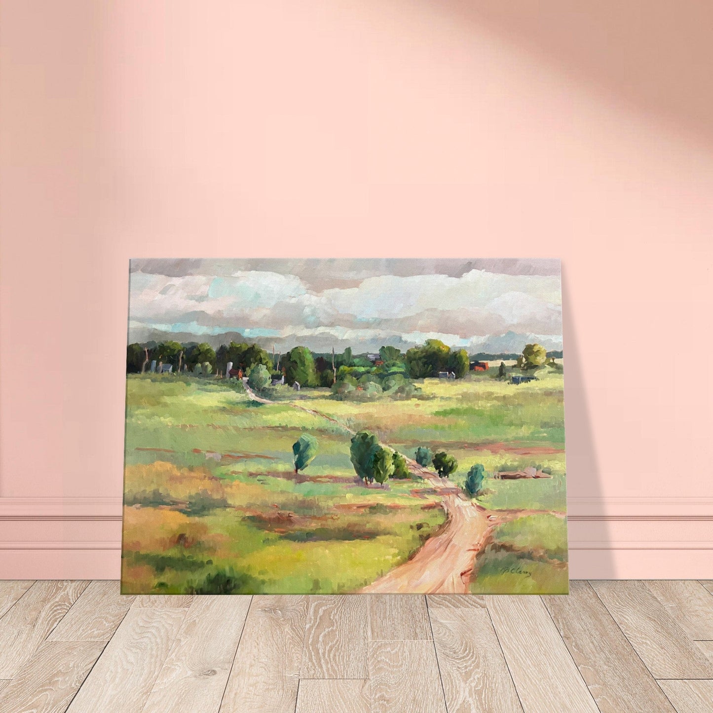 'The Meadow' Landscape I 24x32 inch Art Print on Canvas I Original Artwork by American Artist Barbara Cleary