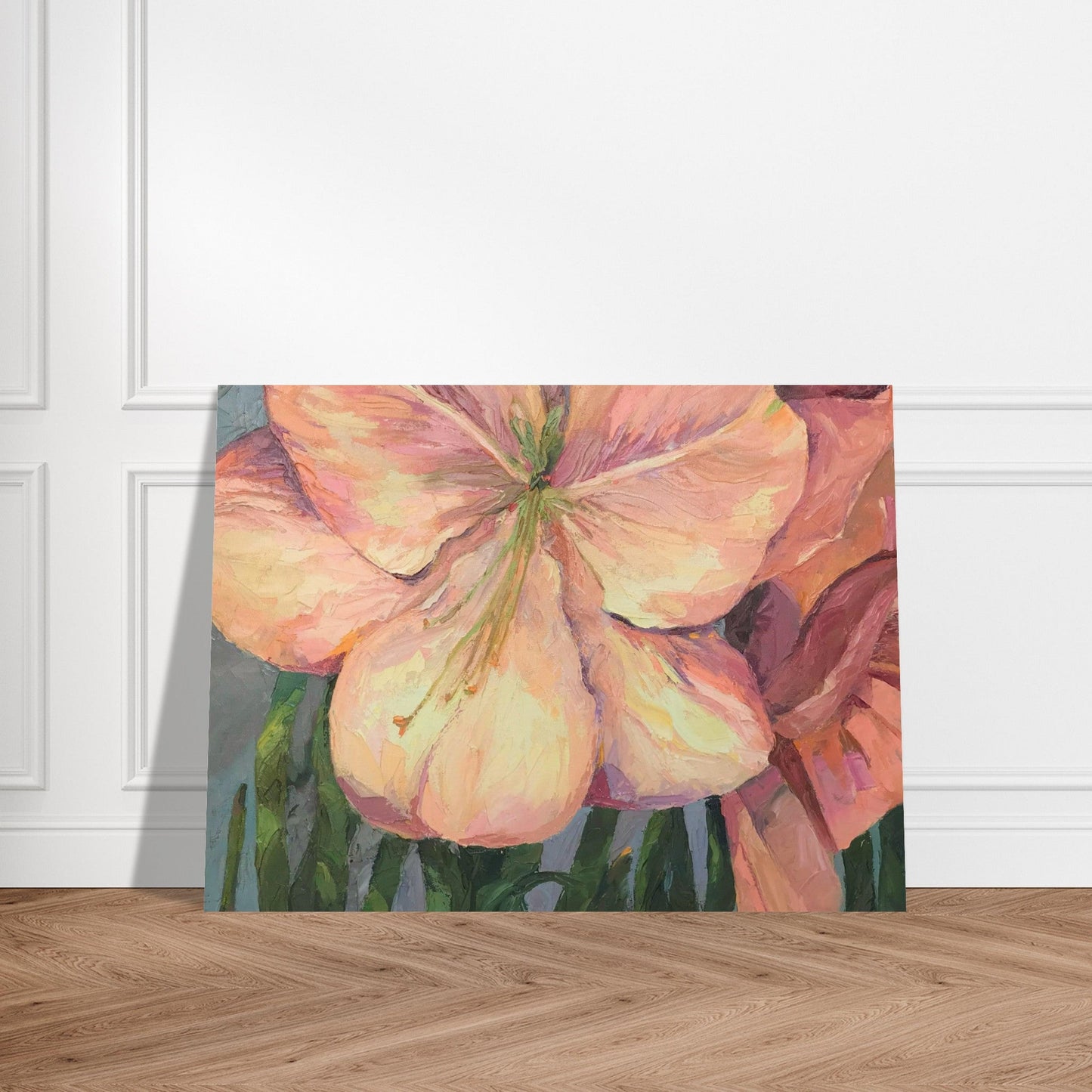 'Amaryllis 1' Floral I 18x24 Museum-Quality Matte Paper Poster | Original Artwork by American Artist Barbara Cleary