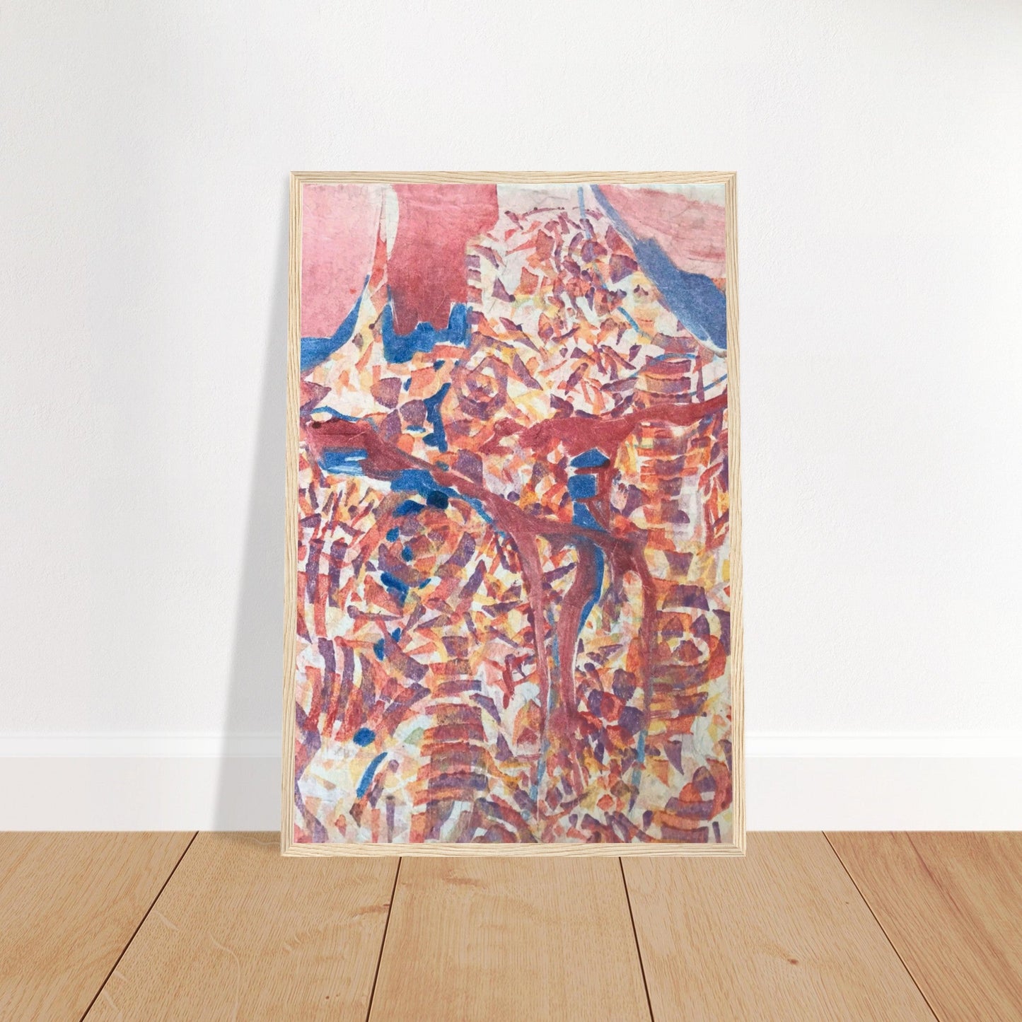 'Abstract Fusion' Abstract I 16x24 Wooden Framed Art Print | Original Artwork by American Artist Barbara Cleary