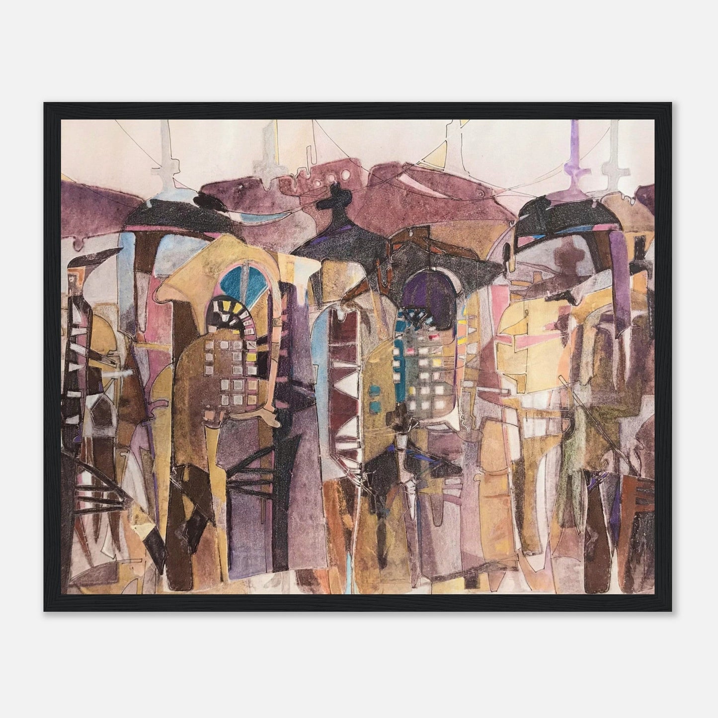 'San Francisco De Asis' Abstract I 16x20 inch Wooden Framed Art Print  I Original Artwork by American Artist Barbara Cleary