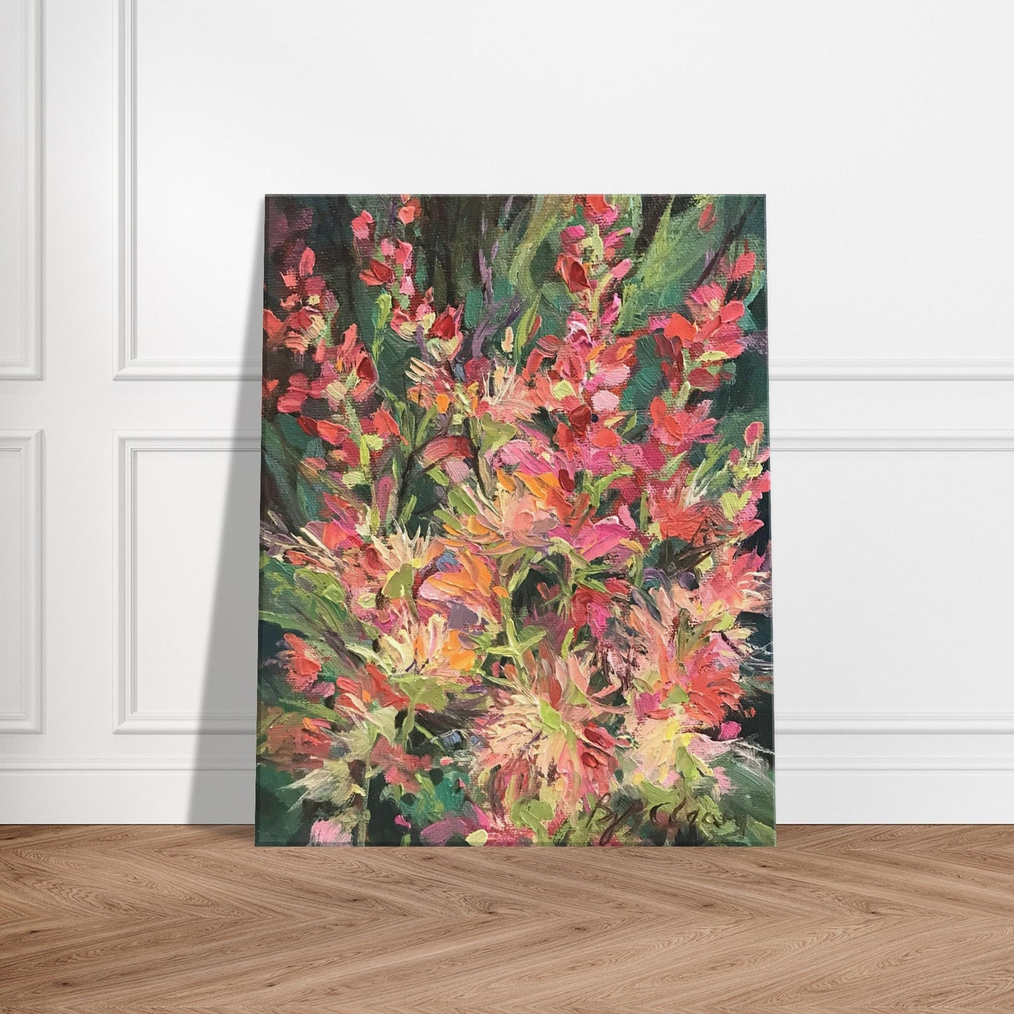'Blossom Study' Floral I 16x20 inch Art Print on Canvas I Original Artwork by American Artist Barbara Cleary
