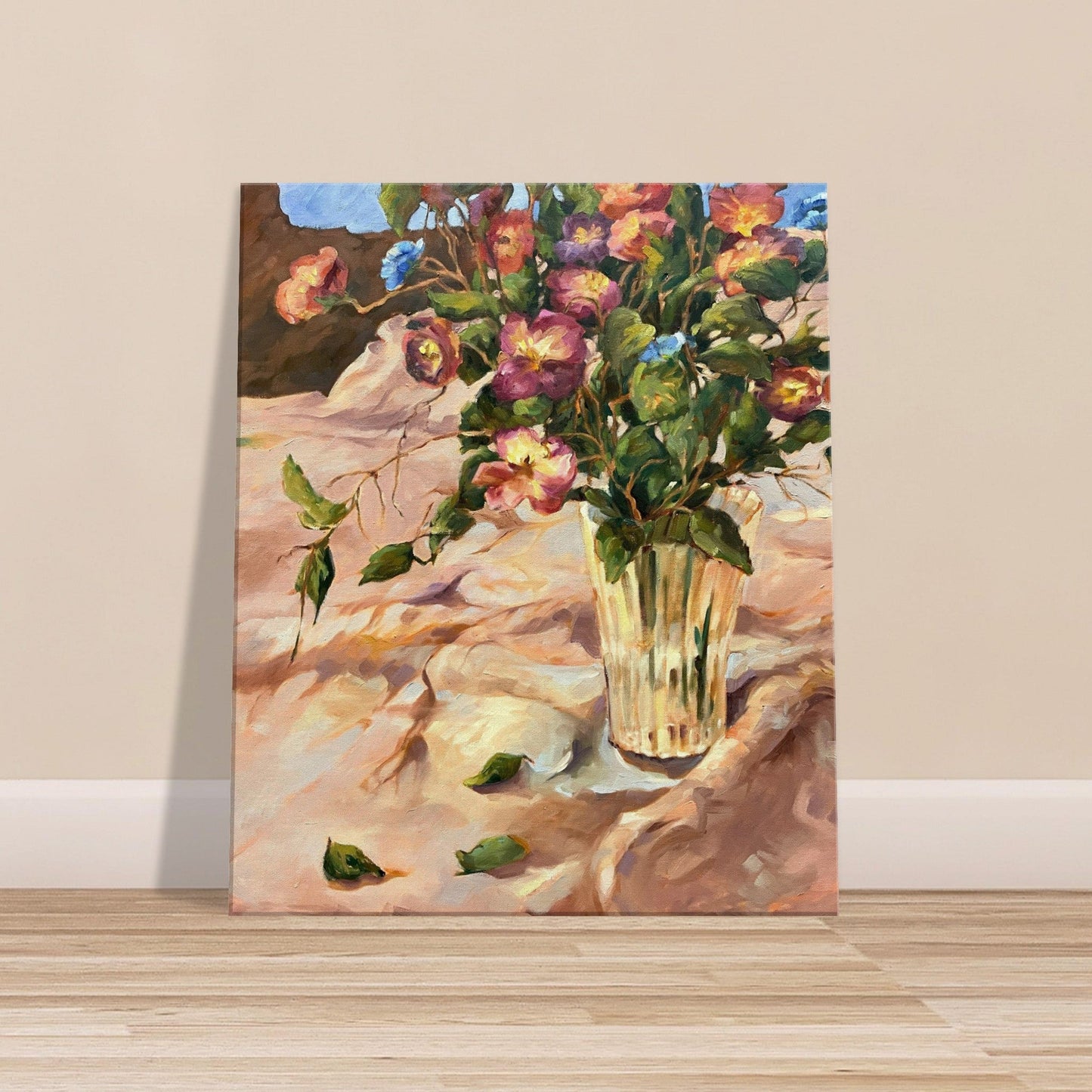 'Blossoms in Bloom" Still Life Floral I 20x24 inch Art Print on Canvas I Original Artwork by American Artist Barbara Cleary