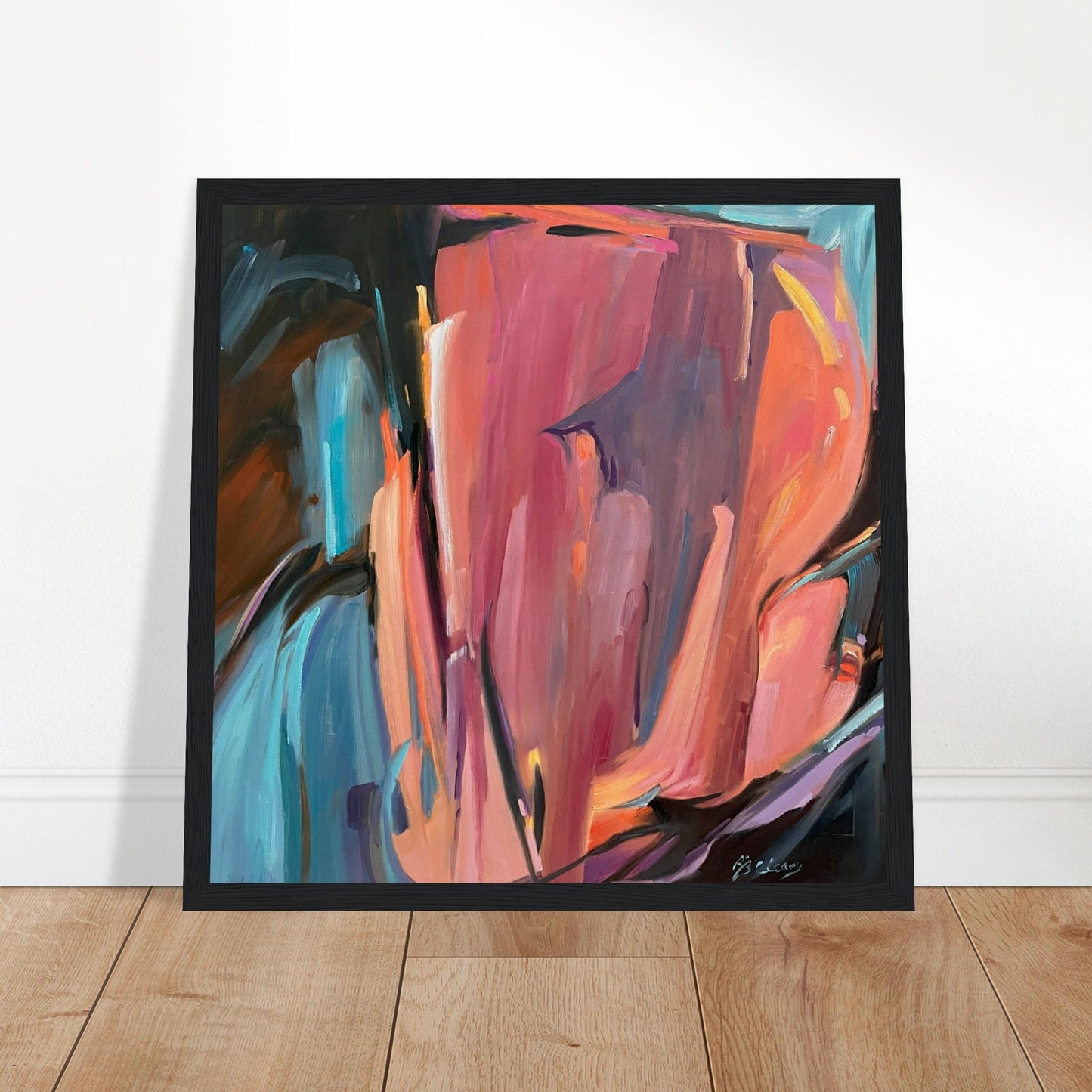 'Colorscape' Abstract I  Ready-to-Hang 12x12 inch Framed Art Print I Original Artwork by American Artist Barbara Cleary