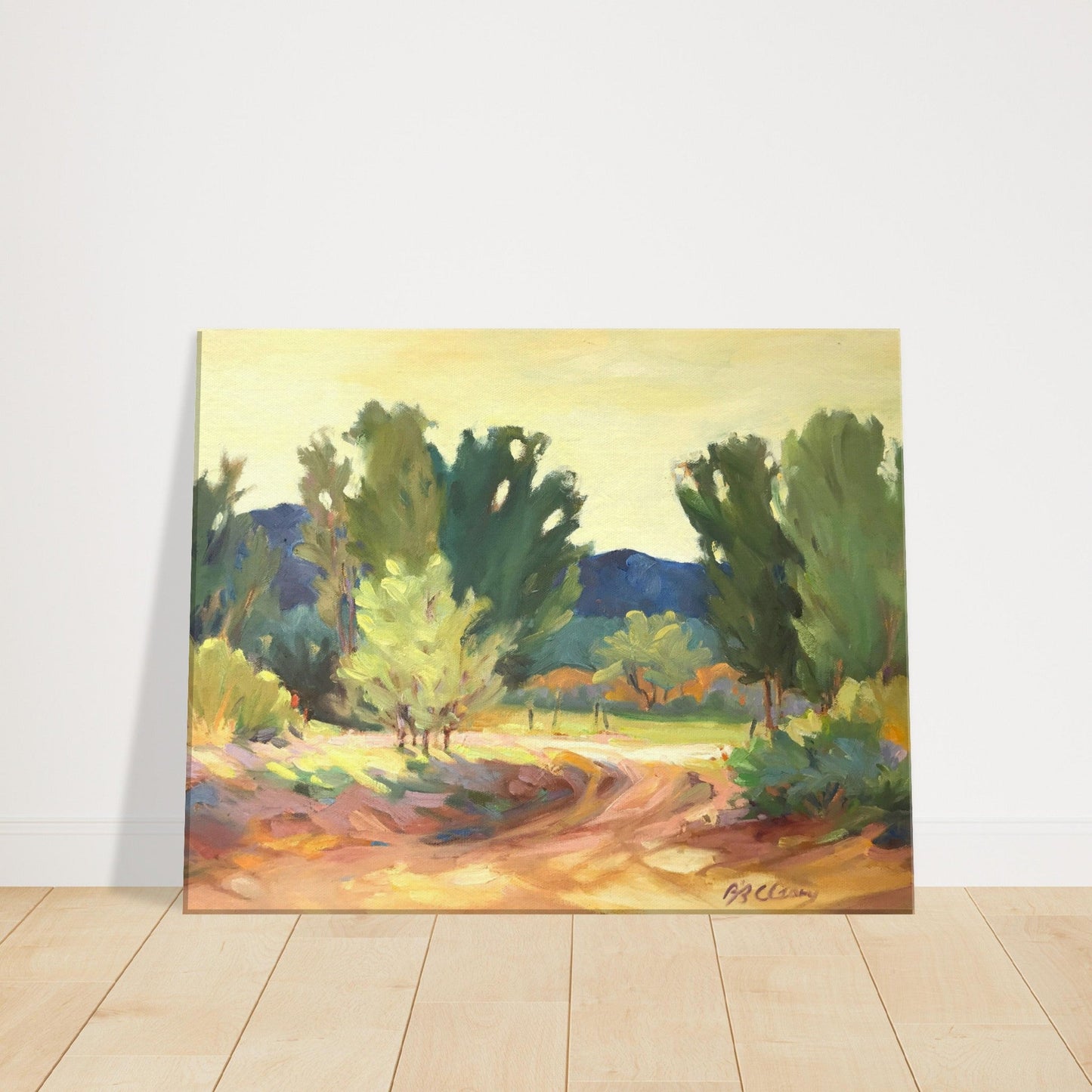 'Hacienda Road' Landscape I 16x20 inch Art Print on Canvas I Original Artwork by American Artist Barbara Cleary