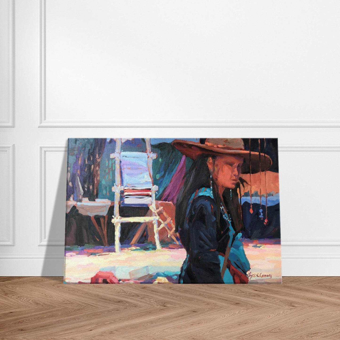 'Hacienda Rendezvous' I 8x12, 11x14, or 12x18 inch Canvas Art Print I Original Artwork by American Artist Barbara Cleary