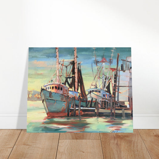 'Fishing Fleet' I 16x20 Museum-Quality Matte Paper Poster | Original Artwork by American Artist Barbara Cleary