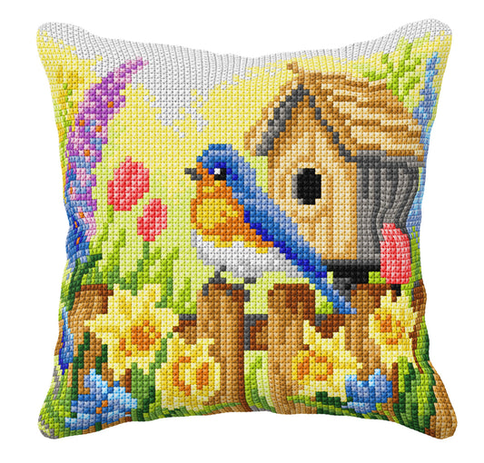 Cushion cross stitch kit Spring Bird 99122