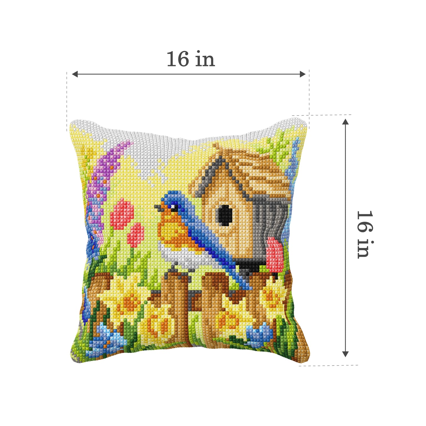 Cushion cross stitch kit Spring Bird 99122