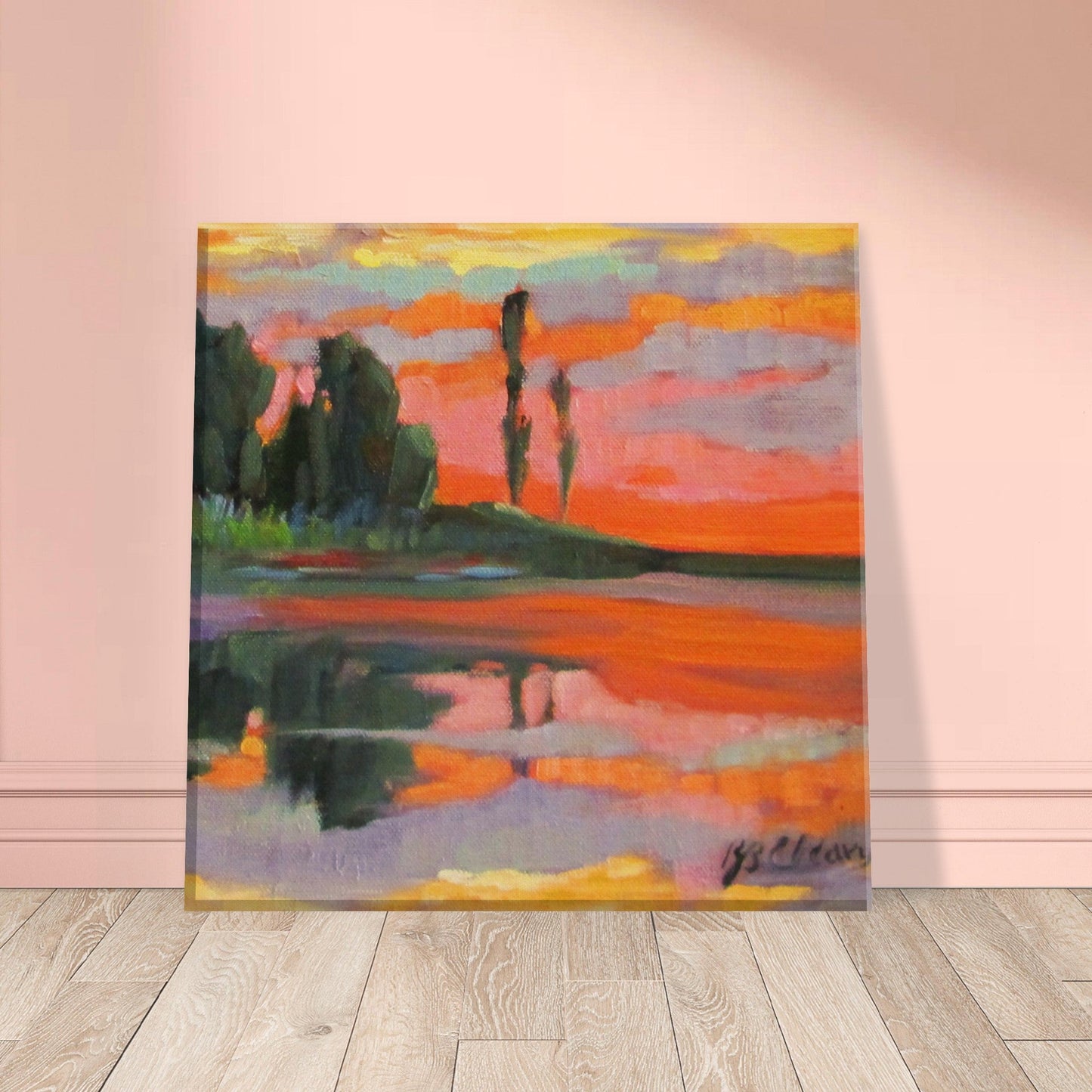 'Dawning of a New Day' I 8x8 inch Canvas Art Print I Original Artwork by American Artist Barbara Cleary