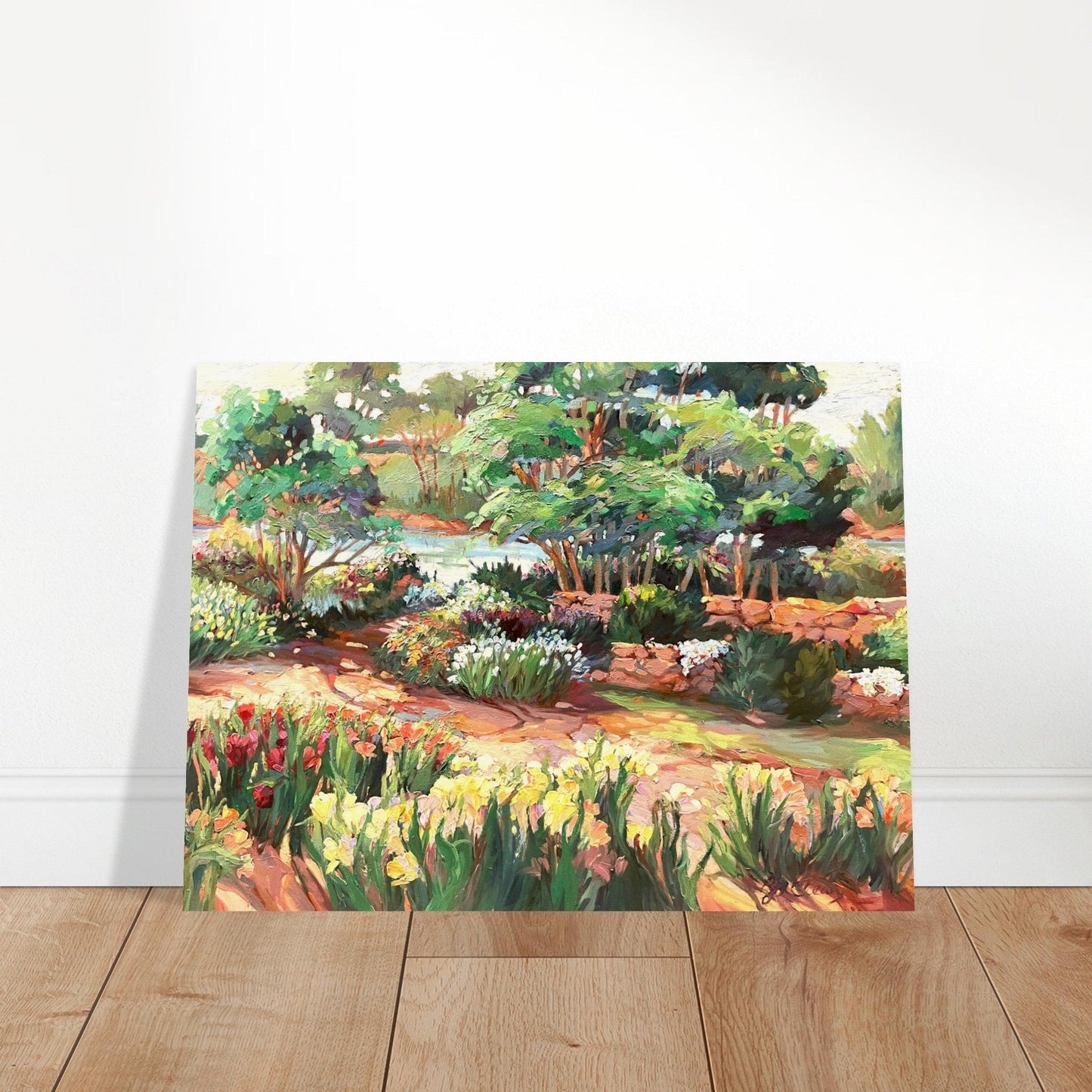 'Garden Serenity' Floral I 24x32 Museum-Quality Matte Paper Poster | Original Artwork by American Artist Barbara Cleary