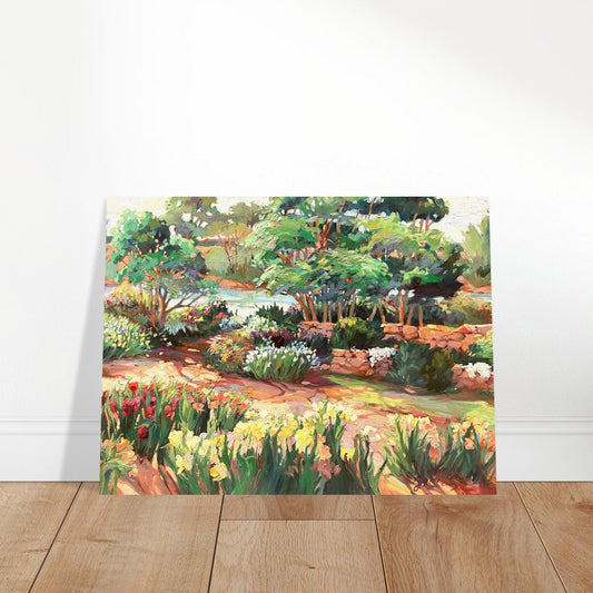 'Garden Serenity' Floral I 24x32 Museum-Quality Matte Paper Poster | Original Artwork by American Artist Barbara Cleary