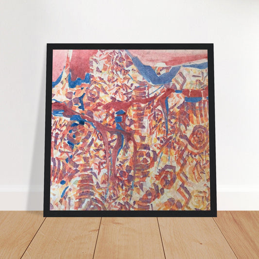 'Abstract Fusion' Abstract I 12x12 Wooden Framed Art Print | Original Artwork by American Artist Barbara Cleary