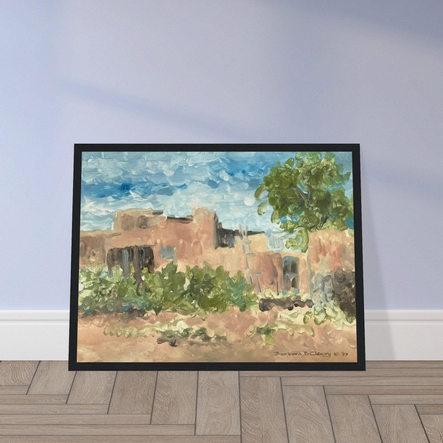 'Adobe Serenity' I 12x16 Wooden Framed Art Print | Original Artwork by American Artist Barbara Cleary