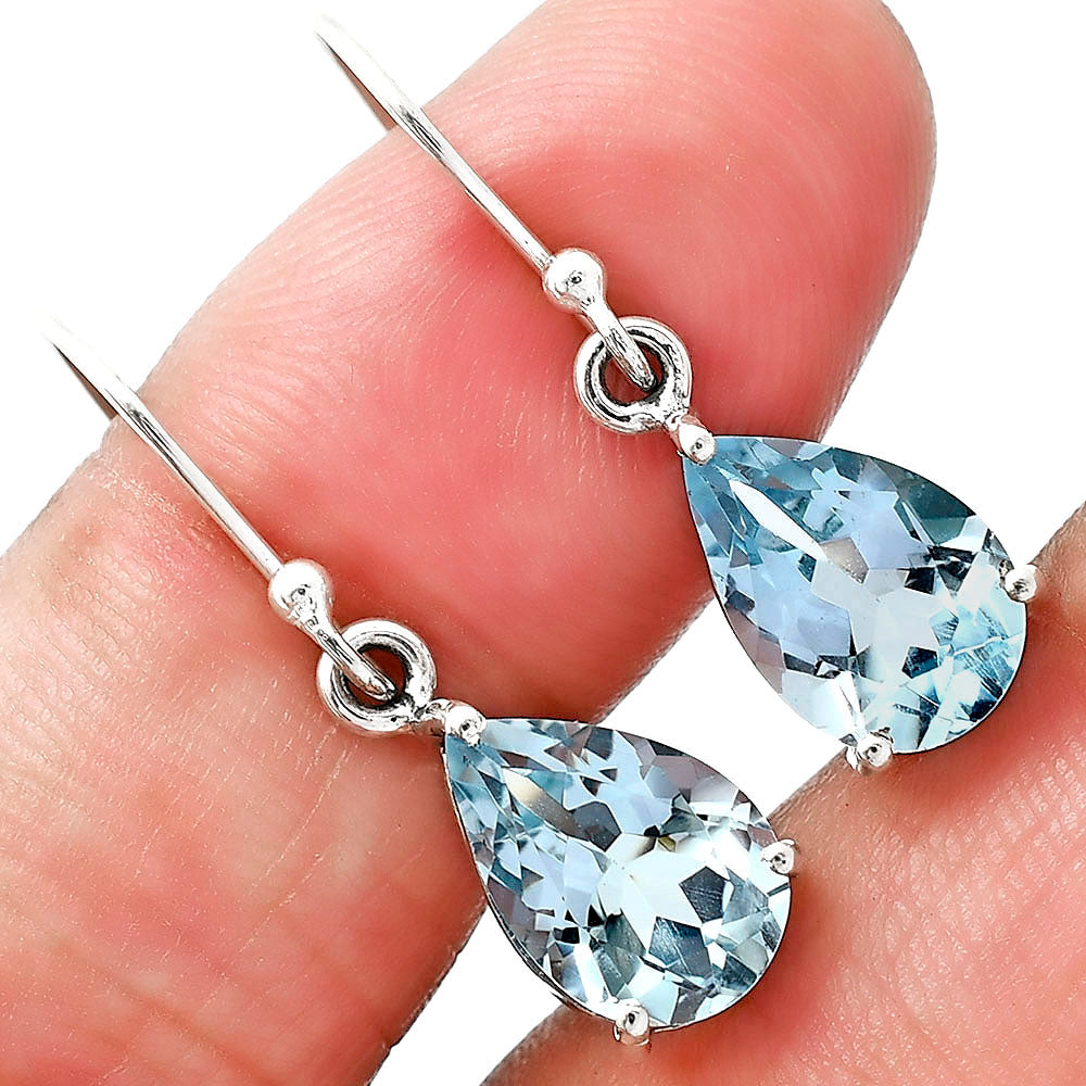 Classic 925 Sterling Silver Teardrop Earrings with Natural Gemstones AGE1001 E-1021
