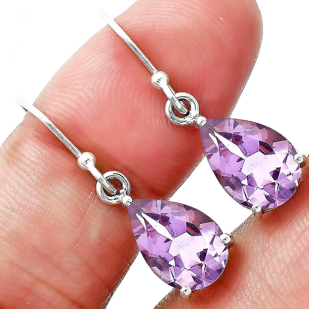 Classic 925 Sterling Silver Teardrop Earrings with Natural Gemstones AGE1001 E-1021
