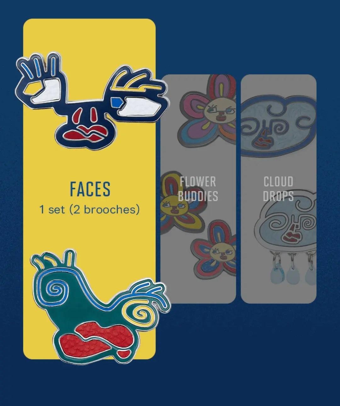 Artist-made Collection V- Brooch Set (Faces)