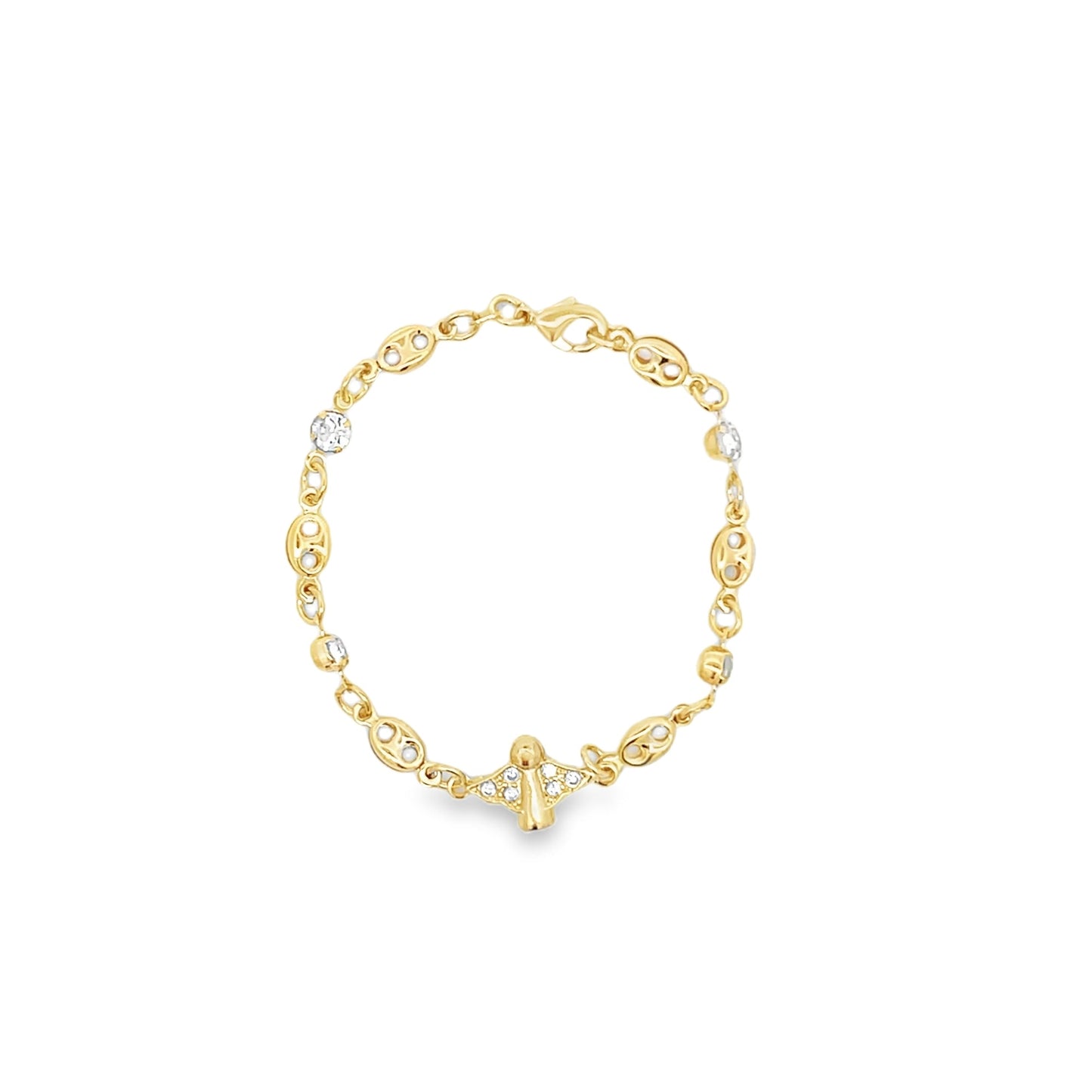 Gold Filled Mariner Kids Chain Charm Bracelet