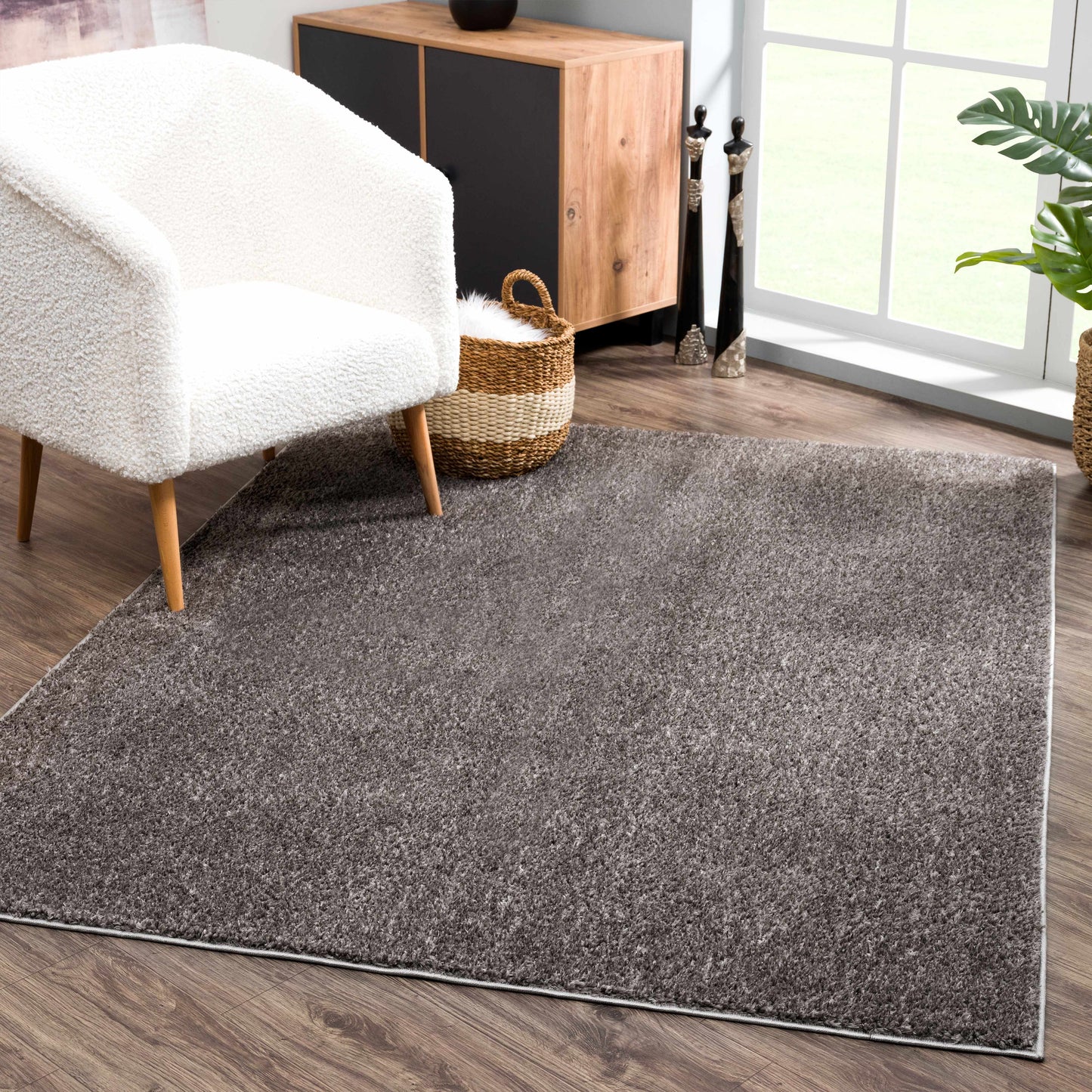 Judy Dark Gray Washable Area Rug