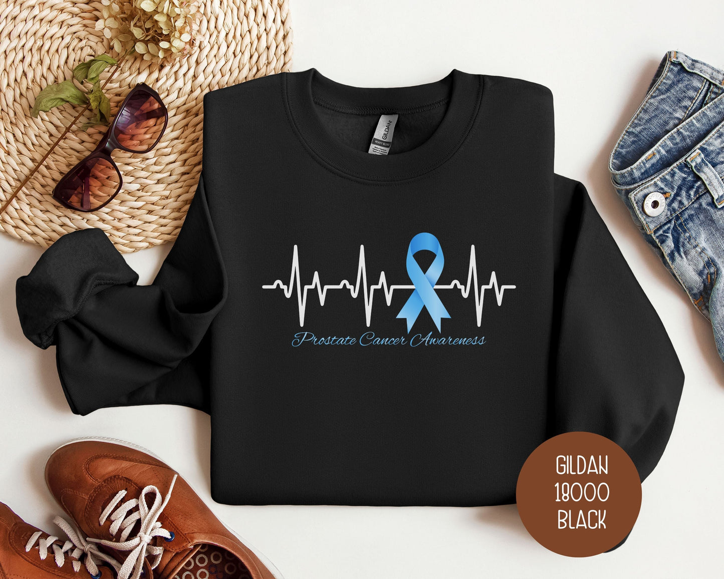 Prostate Cancer Blue Ribbon Awareness Sweatshirt