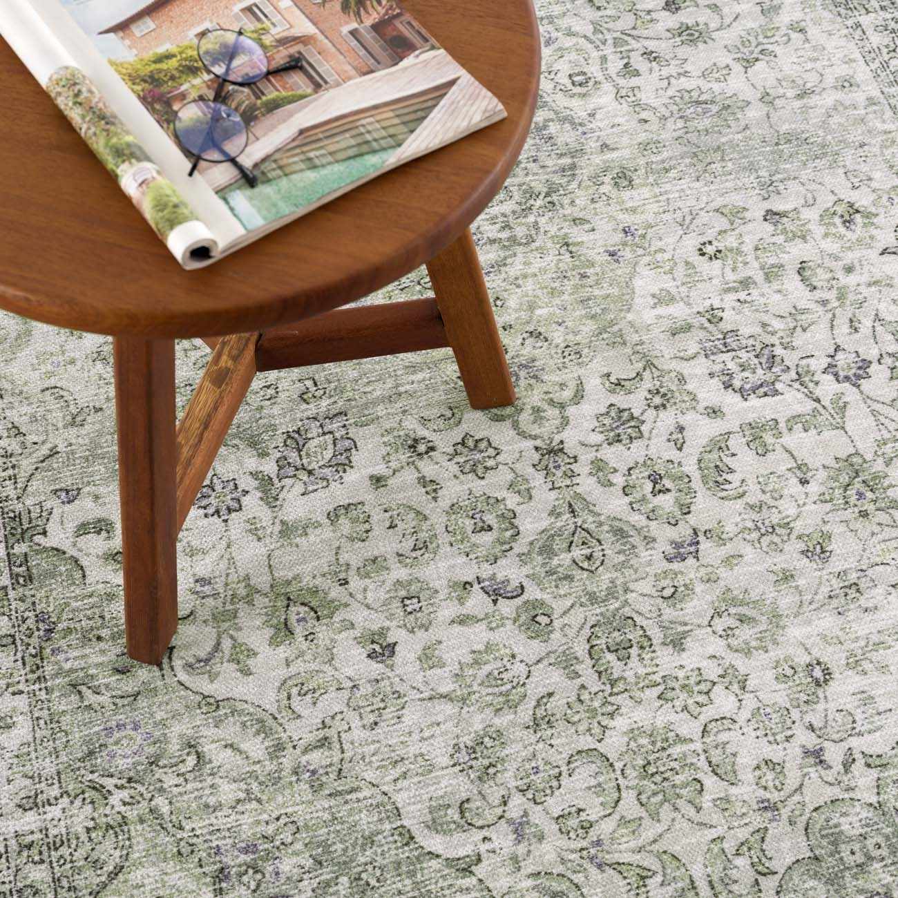 Green Holi-4604 Washable Area Rug