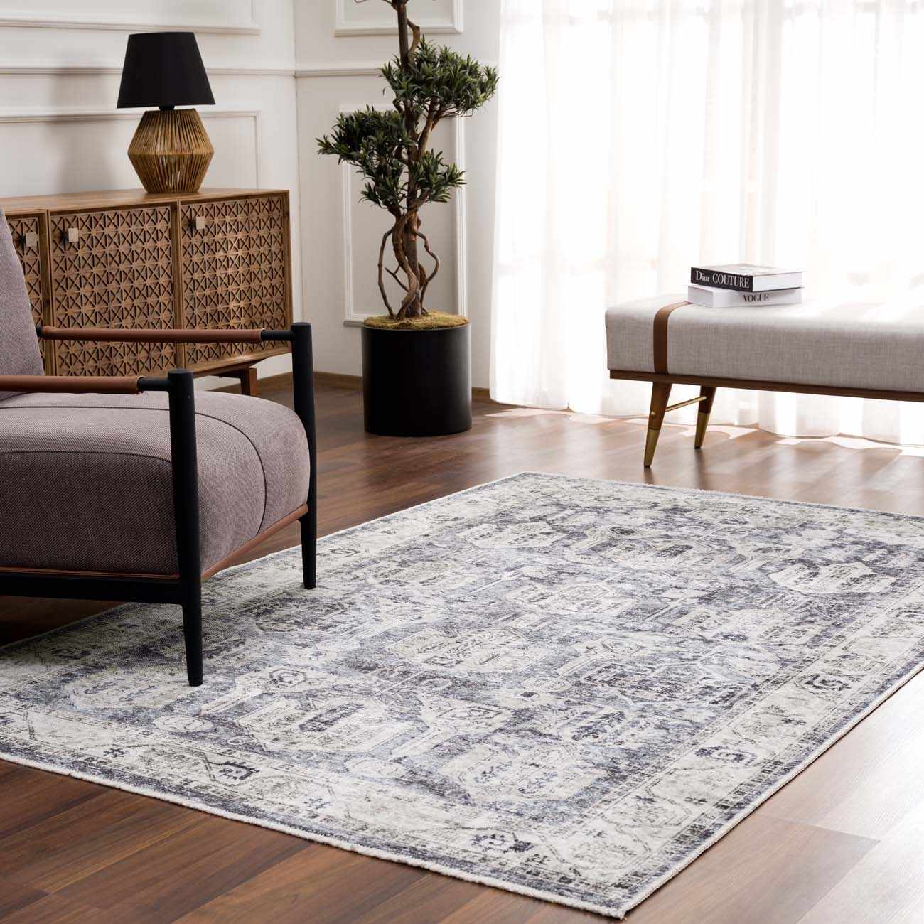 Gray Holi-4602 Washable Area Rug