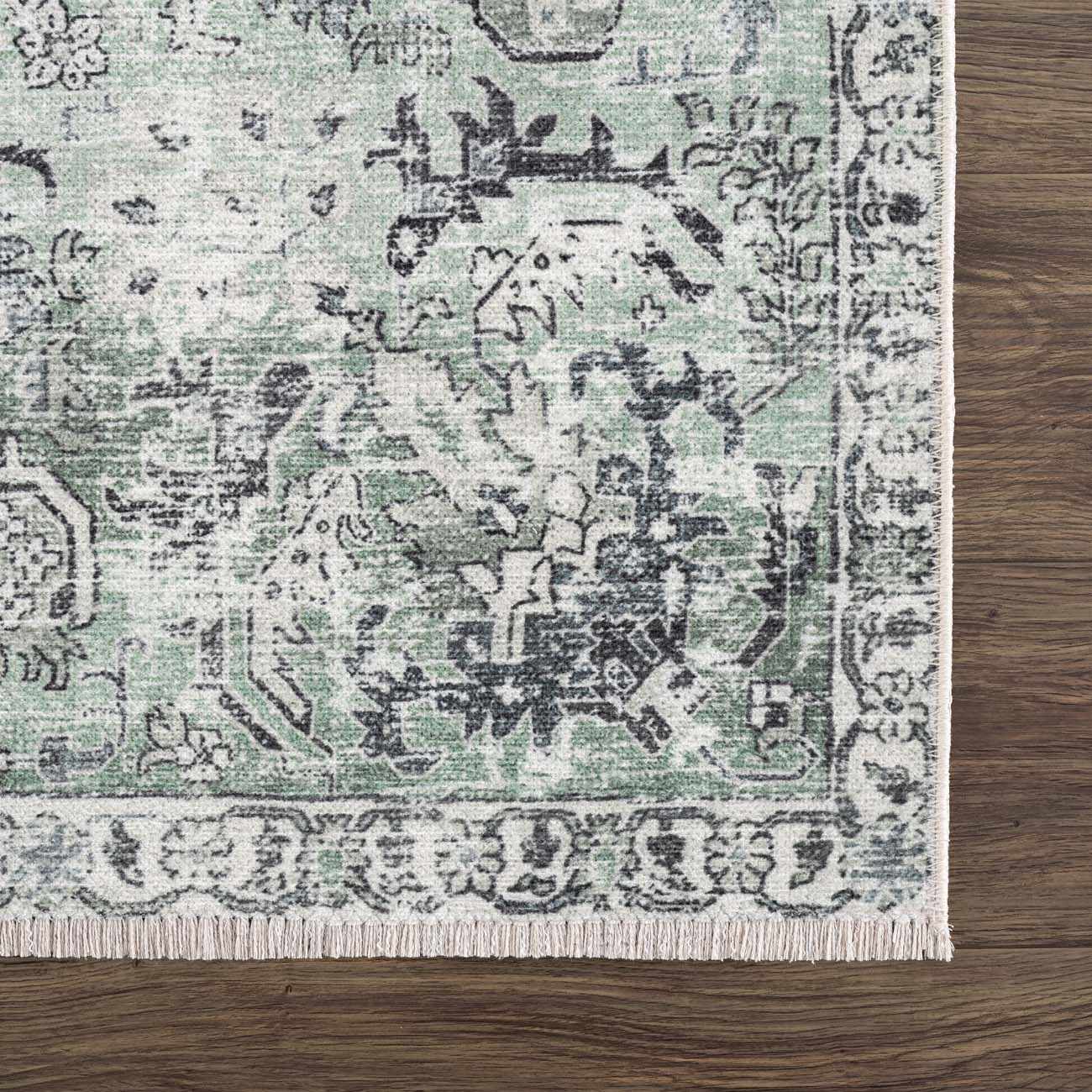 Green Holi-4605 Washable Area Rug