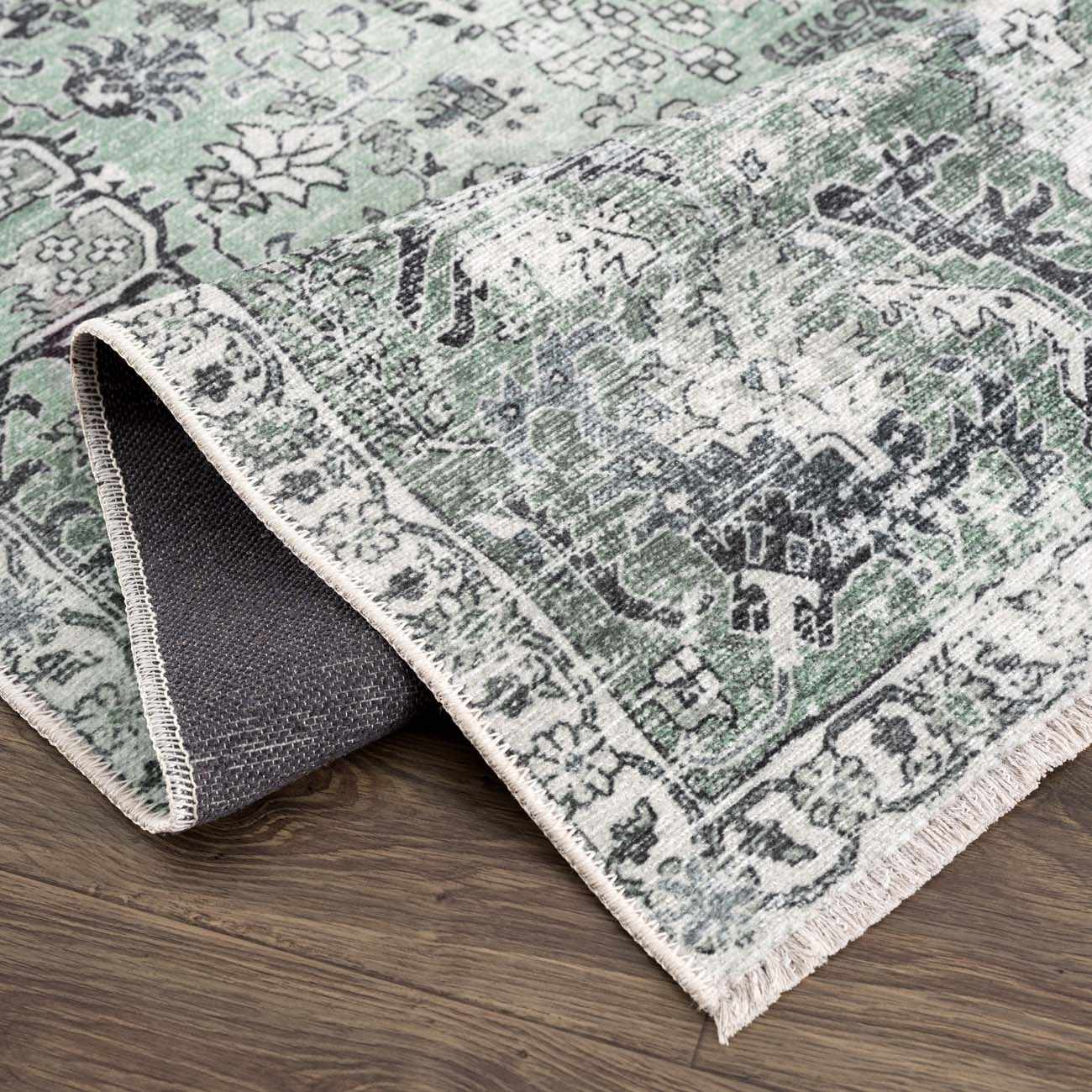 Green Holi-4605 Washable Area Rug