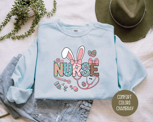 Easter Nurse Comfort Colors Sweatshirt