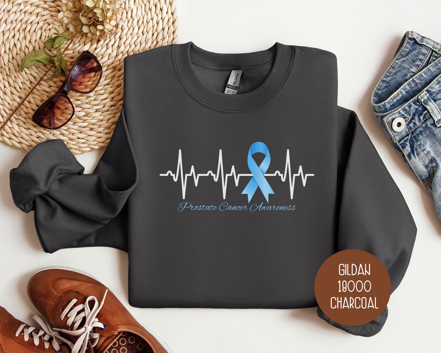 Prostate Cancer Blue Ribbon Awareness Sweatshirt
