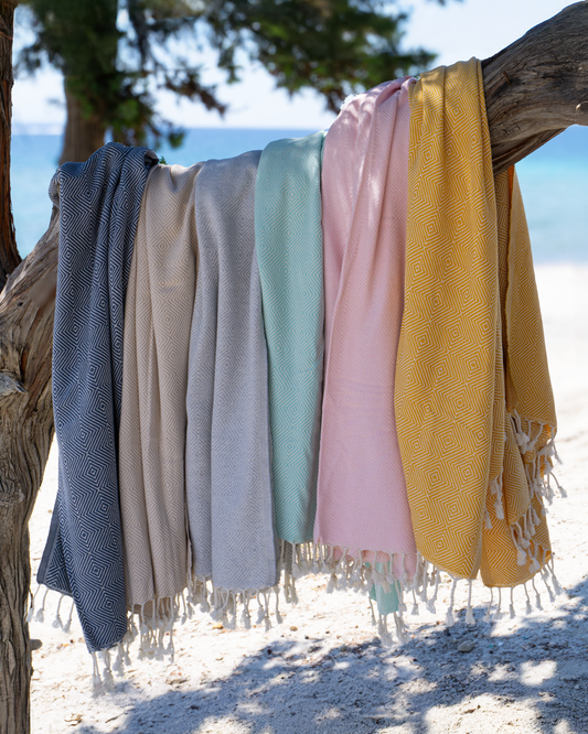 CRYSTAL Beach Towel, Turkish Hammam Towel, Spa & Sauna Towel - Mint