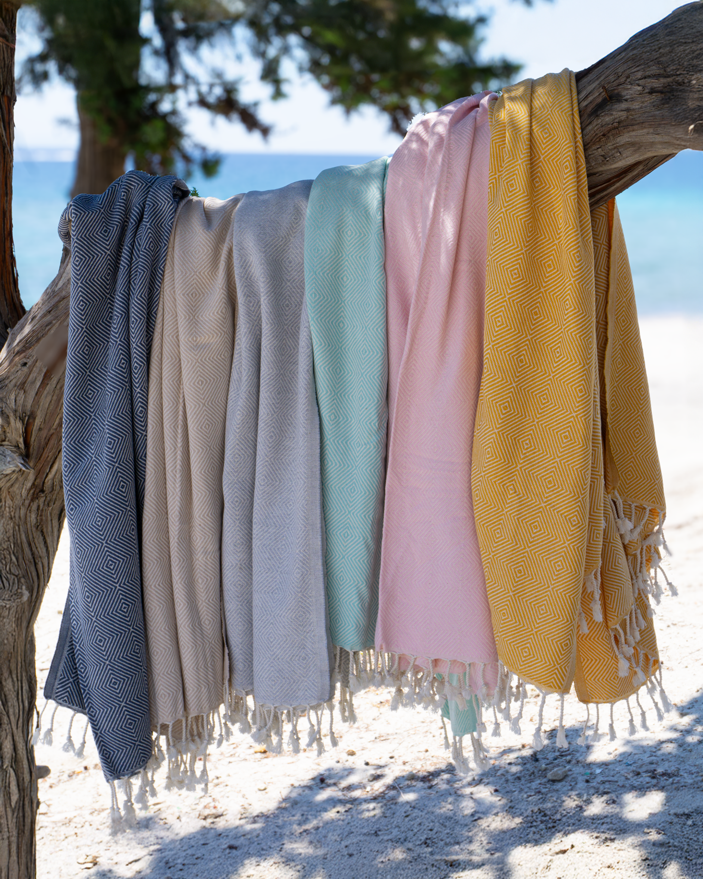 CRYSTAL Beach Towel, Turkish Hammam Towel, Spa & Sauna Towel - Beige