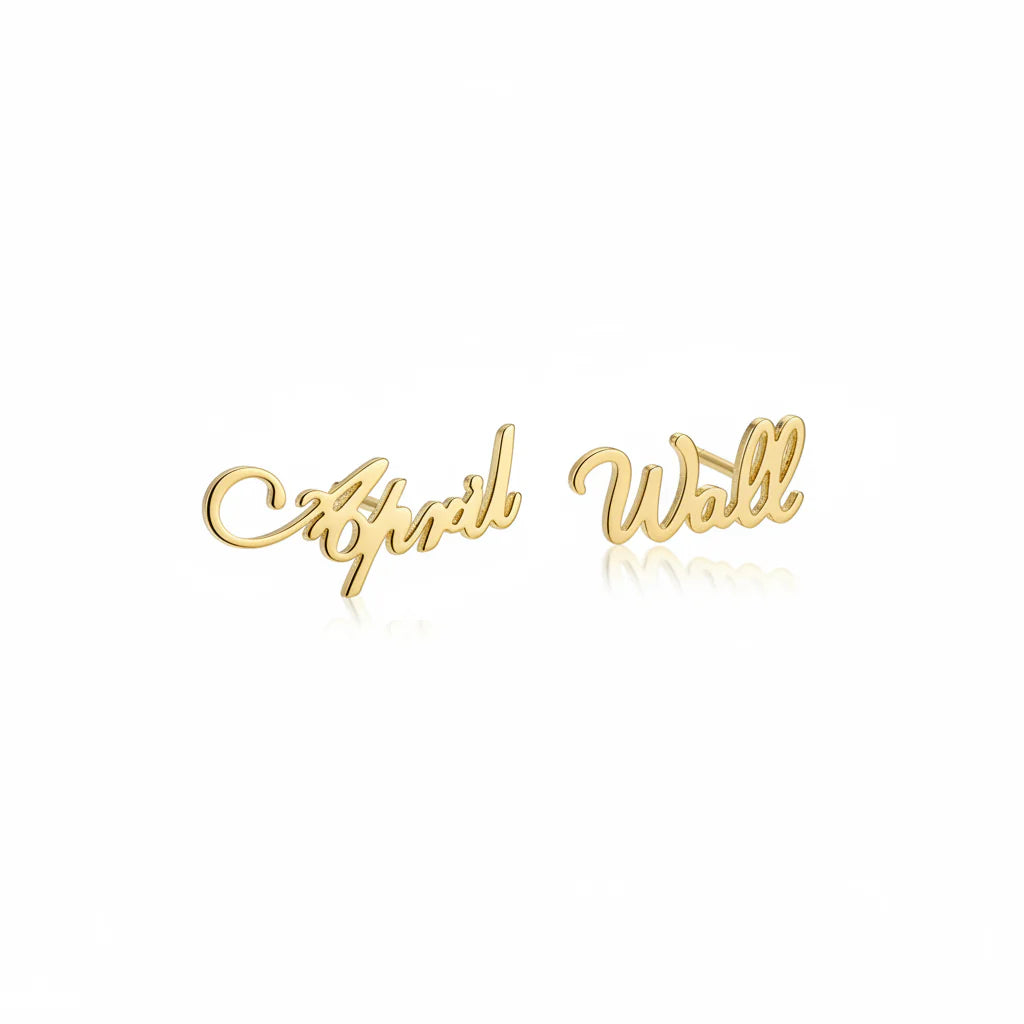 Custom Name Earrings Dainty Minimalist Personalized Nameplate Earrings