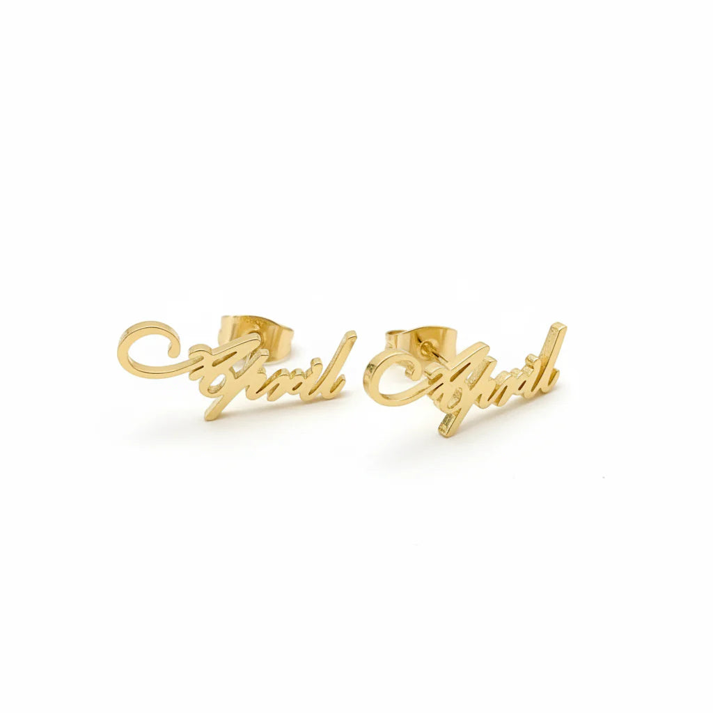 Custom Name Earrings Dainty Minimalist Personalized Nameplate Earrings