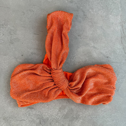 Orange Sparkle Greek Bikini Top