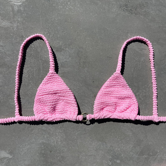 Pink Milk Shake Textured Triangle Bikini Top