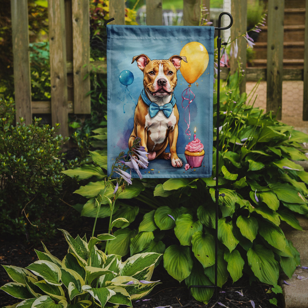 Pit Bull Terrier Happy Birthday Garden Flag