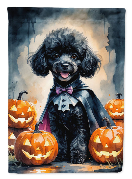 Black Poodle Puppy Halloween House Flag